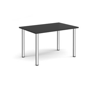Rectangular chrome radial leg meeting table 1200mm x 800mm - Black