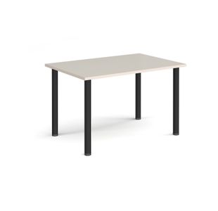 Rectangular black radial leg meeting table 1200mm x 800mm - Light Grey