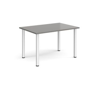 Rectangular silver radial leg meeting table 1200mm x 800mm - onyx grey