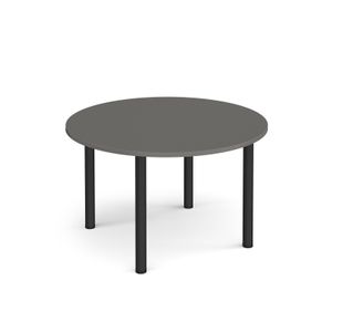 Circular black radial leg meeting table 1200mm -Onyx Grey
