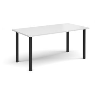Rectangular black radial leg meeting table 1600mm x 800mm - white