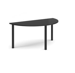 Semi circular black radial leg meeting table 1600mm x 800mm - Black