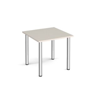 Square chrome radial leg meeting table 800mm x 800mm - Light Grey
