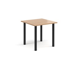 Rectangular black radial leg meeting table 800mm x 800mm - beech