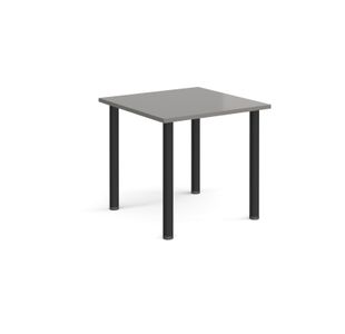 Rectangular black radial leg meeting table 800mm x 800mm - onyx grey