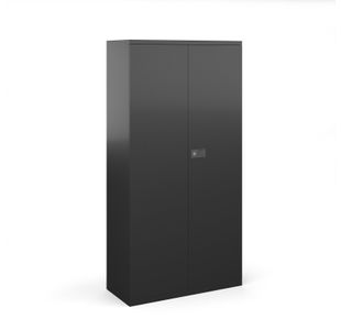 Steel contract cupboard with 3 shelves 1806mm high - black