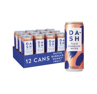 Dash Water Sparkling Water Peach 330ml Can (Pack of 12) DBL004