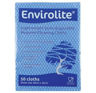 Envirolite Lightweight 480x360mm Blue All Purpose Cloths (Pack of 50) ELF500