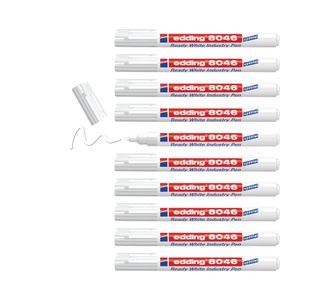 Edding 8046 Ready White Industry Pen Folding Box (Pack of 10) 4-8046049