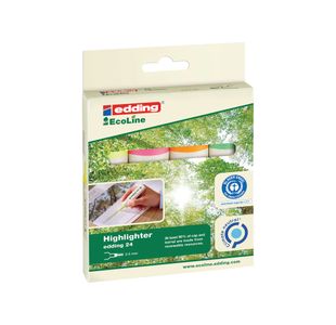 Edding 24 EcoLine Highlighter Assorted (Pack of 4) 4-24-4