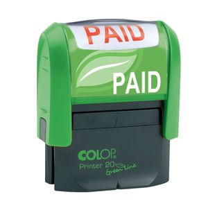 COLOP Green Line Word Stamp PAID Red GLP20PAID