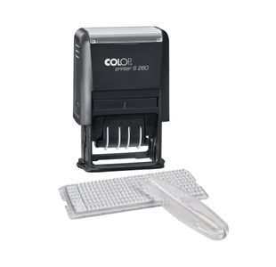 Colop Printer S260 DIY Text Date Stamp Black with Red/Blue Pad 171141