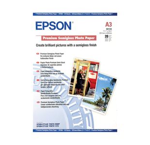 Epson Premium Semi-Gloss Photo Paper A3 250gsm (Pack of 20) C13S041334
