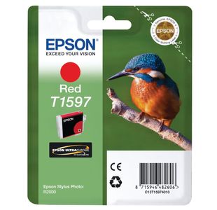 Epson T1597 Kingfisher UltraChrome Hi-Gloss Ink Cartridge Red C13T15974010