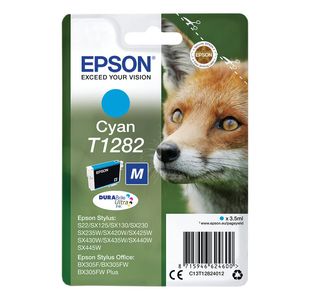 Epson T1282 Fox DURABrite Ultra Ink Cartridge Cyan C13T12824012