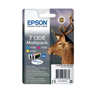 Epson T1306 Stag DURABrite Ultra Ink Cartridge CMY Multipack C13T13064012