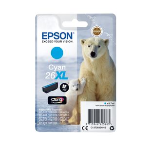 Epson 26XL Polar Bear Ink Cartridge High Yield Cyan C13T26324012