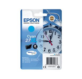 Epson 27XL Alarm Clock DURABrite Ultra Ink Cartridge High Yield Cyan C13T27124012