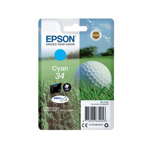 Epson 34 Golf Ball DURABrite Ultra Ink Cartridge Cyan C13T34624010