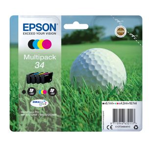Epson 34 Golf Ball DURABrite Ultra Ink Cartridge CMYK Multipack C13T34664010