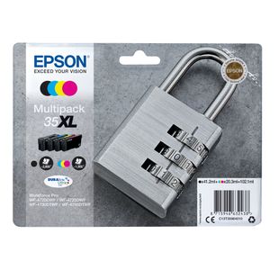 Epson 35XL Padlock DURABrite Ultra Ink Cartridge High Yield CMYK Multipack C13T35964010