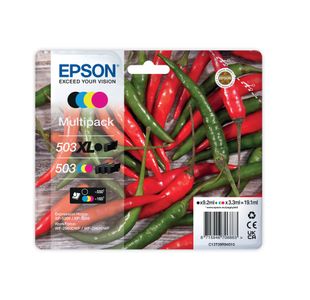 Epson 503XL/503 Chillies Ink Cartridge High Yield CMYK Multipack C13T09R94010