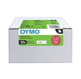 Dymo D1 Tape 12mmx7m Black/White (Pack of 20) 2231632