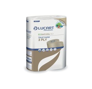 Lucart EcoNatural 6.3 Toilet Rolls Carbon Neutral x6 Rolls Per Pack (Pack of 72) 811C73