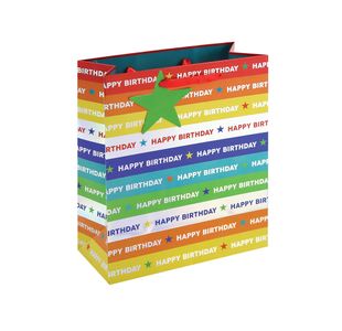 Holographic Happy Birthday Gift Bag Medium Rainbow Pack of 6 36953-3C