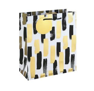 Mono Paint Strokes Gift Bag Medium White Pack of 6 37010-3C