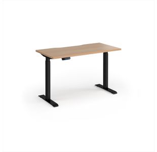 Elev8 Contract 1200w Straight Sit-stand Desk 1200mm x 600mm - Black Frame, Beech Top