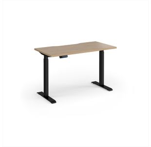 Elev8 Contract 1200w Straight Sit-stand Desk 1200mm x 600mm - Black Frame, Kendal Oak Top
