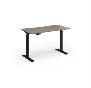 Elev8 Contract 1200w Straight Sit-stand Desk 1200mm x 600mm - Black Frame, Nebraska Oak Top