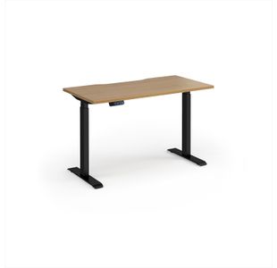 Elev8 Contract 1200w Straight Sit-stand Desk 1200mm x 600mm - Black Frame, Oak Top