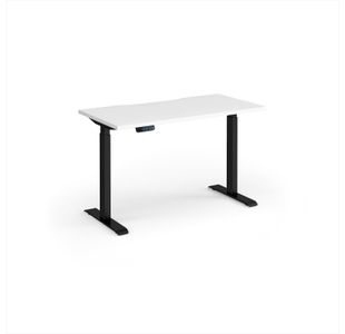 Elev8 Contract 1200w Straight Sit-stand Desk 1200mm x 600mm - Black Frame, White Top