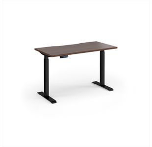 Elev8 Contract 1200w Straight Sit-stand Desk 1200mm x 600mm - Black Frame, Walnut Top