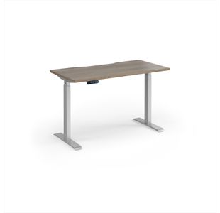 Elev8 Contract 1200w Straight Sit-stand Desk 1200mm x 600mm - Silver Frame, Nebraska Oak Top