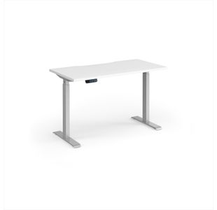 Elev8 Contract 1200w Straight Sit-stand Desk 1200mm x 600mm - Silver Frame, White Top