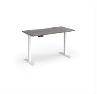 Elev8 Contract 1200w Straight Sit-stand Desk 1200mm x 600mm - White Frame, Grey Oak Top