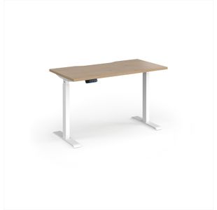 Elev8 Contract 1200w Straight Sit-stand Desk 1200mm x 600mm - White Frame, Kendal Oak Top