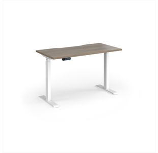 Elev8 Contract 1200w Straight Sit-stand Desk 1200mm x 600mm - White Frame, Nebraska Oak Top
