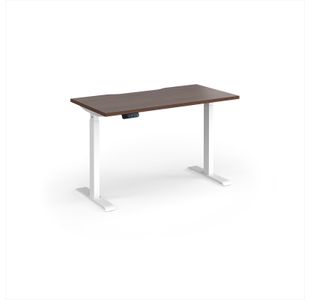 Elev8 Contract 1200w Straight Sit-stand Desk 1200mm x 600mm - White Frame, Walnut Top