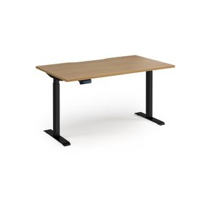 Elev8 Contract 1400w Straight Sit-stand Desk 1400mm x 800mm - Black Frame, Oak Top