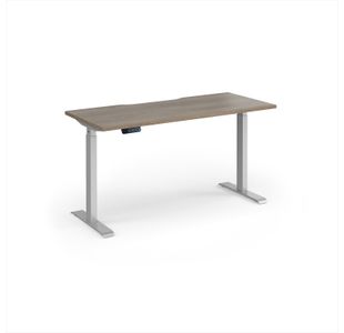 Elev8 Contract 1400w Straight Sit-stand Desk 1400mm x 600mm - Silver Frame, Nebraska Oak Top