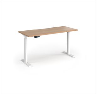 Elev8 Contract 1400w Straight Sit-stand Desk 1400mm x 600mm - White Frame, Beech Top