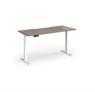 Elev8 Contract 1400w Straight Sit-stand Desk 1400mm x 600mm - White Frame, Nebraska Oak Top