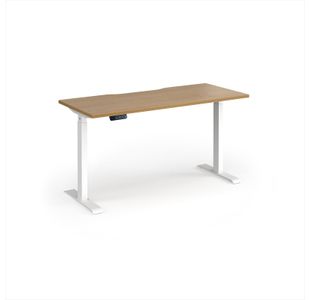 Elev8 Contract 1400w Straight Sit-stand Desk 1400mm x 600mm - White Frame, Oak Top