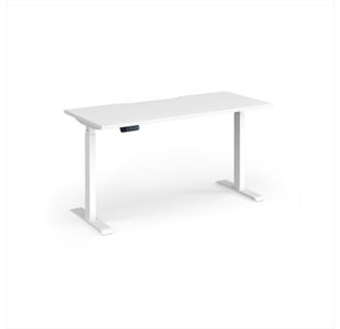Elev8 Contract 1400w Straight Sit-stand Desk 1400mm x 600mm - White Frame, White Top