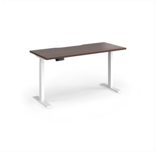 Elev8 Contract 1400w Straight Sit-stand Desk 1400mm x 600mm - White Frame, Walnut Top