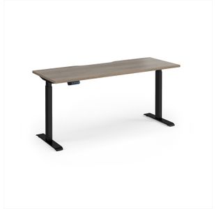 Elev8 Contract 1600w Straight Sit-stand Desk 1600mm x 600mm - Black Frame, Nebraska Oak Top
